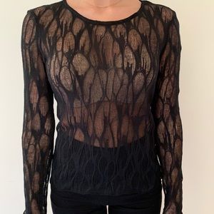 Zara Lacey See-Through Top